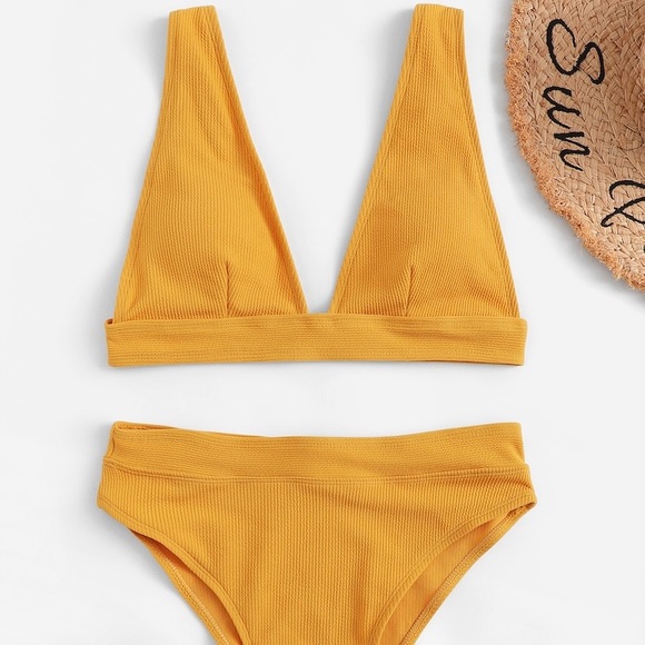 mustard yellow bikini set